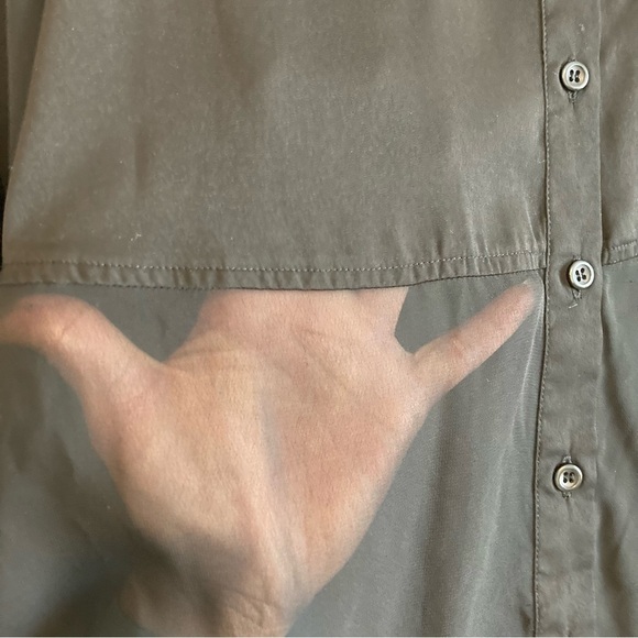 Free People Black Long Sleeve Button Down Sheer Bottom Half Size Small - Picture 7 of 12